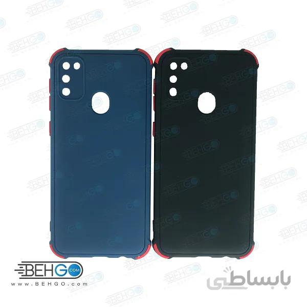 قاب M21 کاور مدل ژله ای دکمه رنگی محکم ضد ضربه با محافظ لنز دوربین گوشی سامسونگ ام 21 Samsung M21