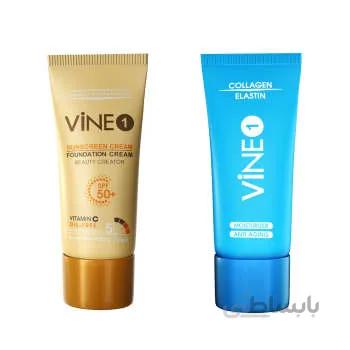 کرم ضد آفتاب و آبرسان واین مدل 2x1 حجم 30 میلی لیتر مجموعه 2 عددی ا vine 2x1 sunscreen and moisturizer cream 30 ml pack of 2
