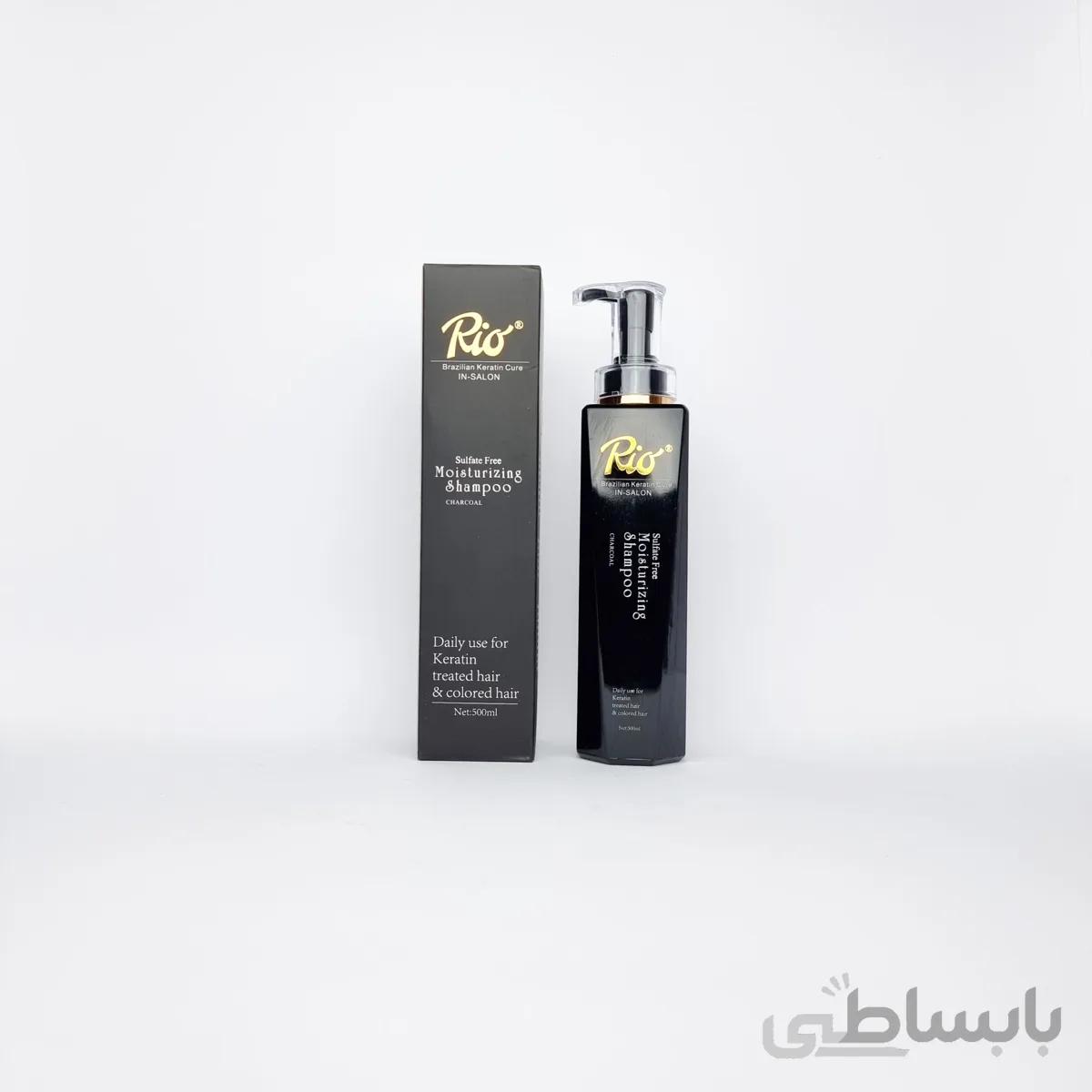شامپو ذغالی ریو فاقد سولفات حجم 500میل Sulfur free Rio Charcoal Shampoo