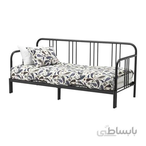 کاناپه تخت خوابشو فلزی مشکی ایکیا FYRESDAL