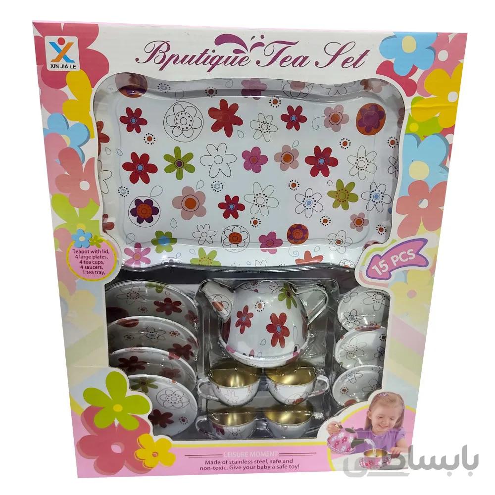 اسباب بازی ست چای خوری فلزی 4 نفره 15 تکه Tea Set Toys