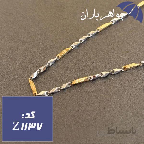 زنجیر استیل دو رنگ ۵۵ سانت طرح صلیب کد Z_1137