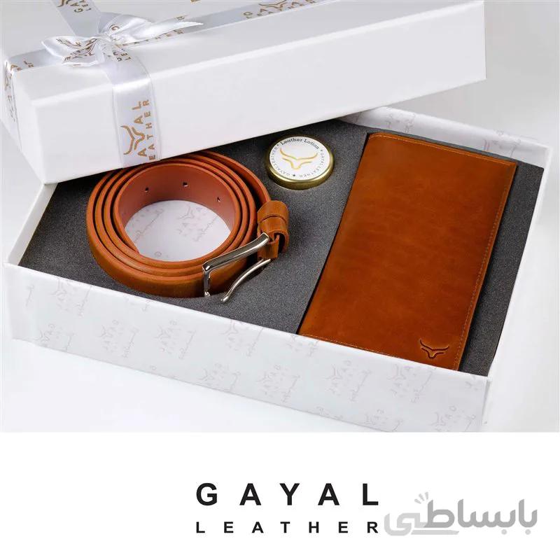 ست مردانه گَیال چرم S20 عسلی