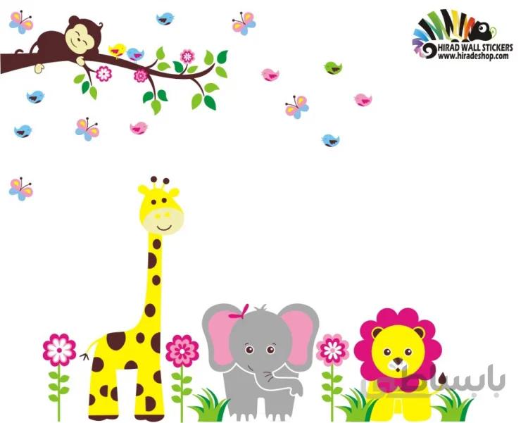 استیکر اتاق کودک حیوانات animals wall stickersکد h465