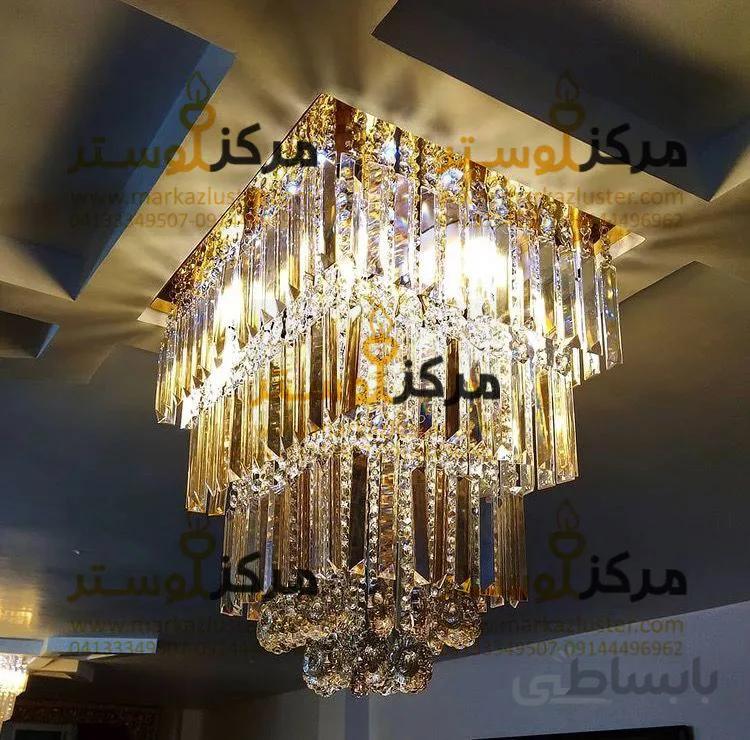 لوستر سقفی مربع سایز 20در20 مدل لاوین