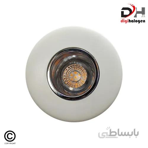 قاب هالوژن پارس لایت عمیق مدل سفید کروم F436WH