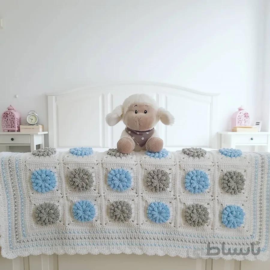 پتوقلاب بافی نوزادی 01