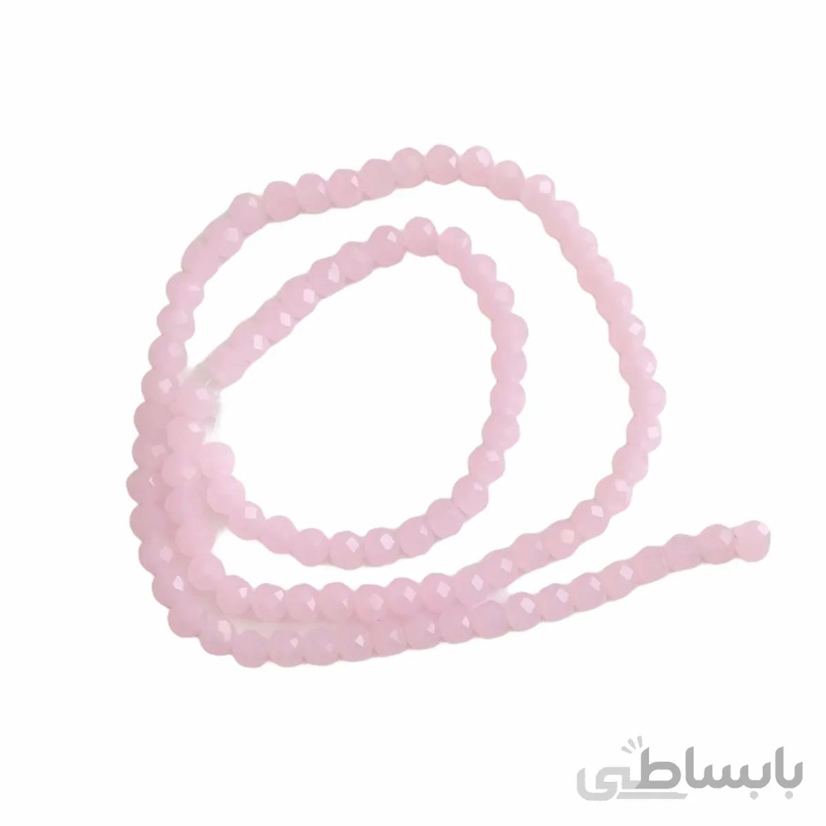 سنگ کریستال تراش خورده سایز 6 رنگ صورتی مات