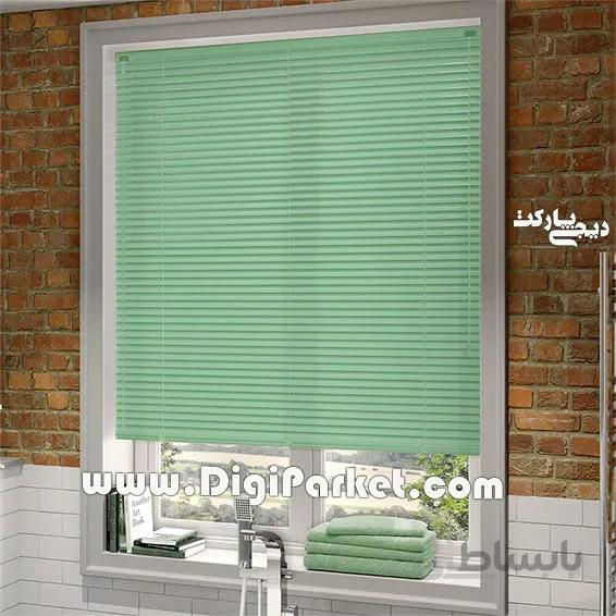 پرده کرکره فلزی سبز ساده ۱۶ میلیمتری P016