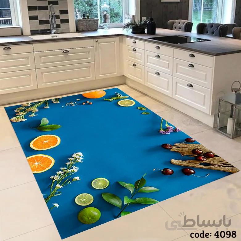 فرشینه اشپزخانه طرح سبز ابی 4098