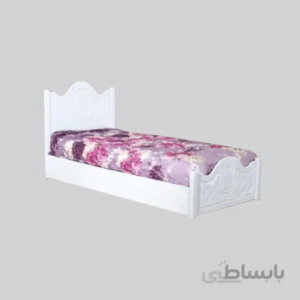 تخت خواب یکنفره مدل آرامش سایز 90x200 سانتیمتر ام دی اف حمل رایگان - سفید 90