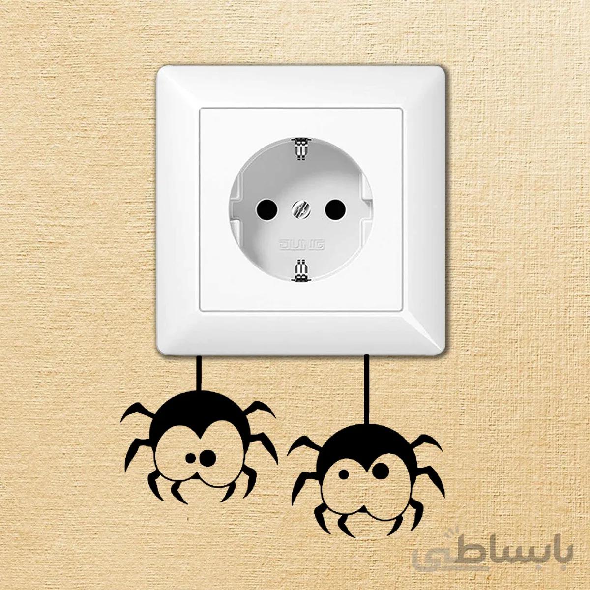اشکال دکوراتیو کلید و پریز فروشگاه آژنگ طرح عنکبوت کد AD-S-745