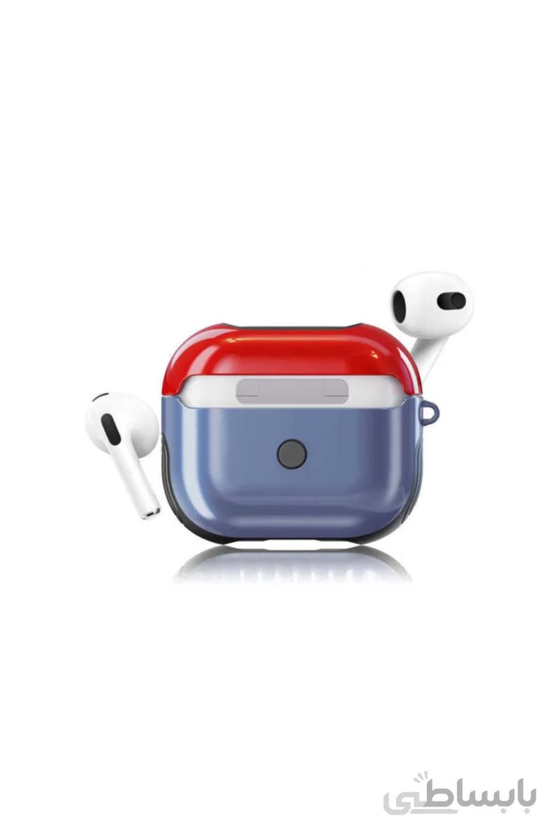Apple قاب سیلیکونی ضد ضربه نسل سوم Airpods آبی-قرمز