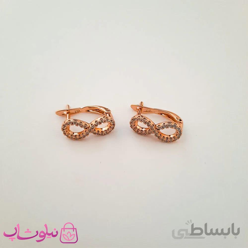 گوشواره زنانه ژوپینگ طرح بی نهایت کد 1002