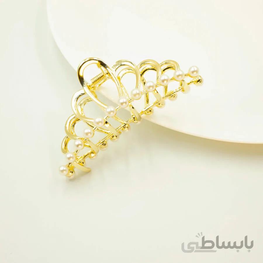 کلیپس فلزی تاج مرواریدی کد c123