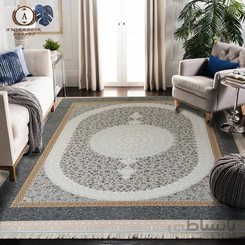فرش ۱۲۰۰ شانه طرح ملیسا فیلی گل برجسته