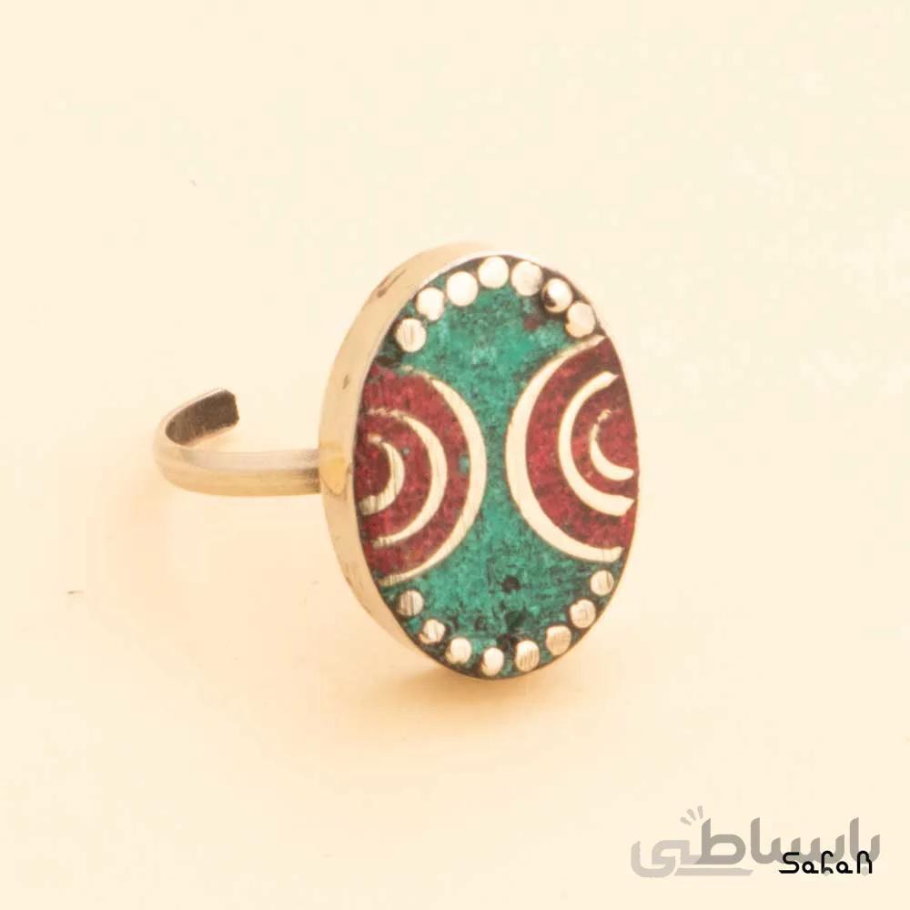 انگشتر هندی بیضی باز