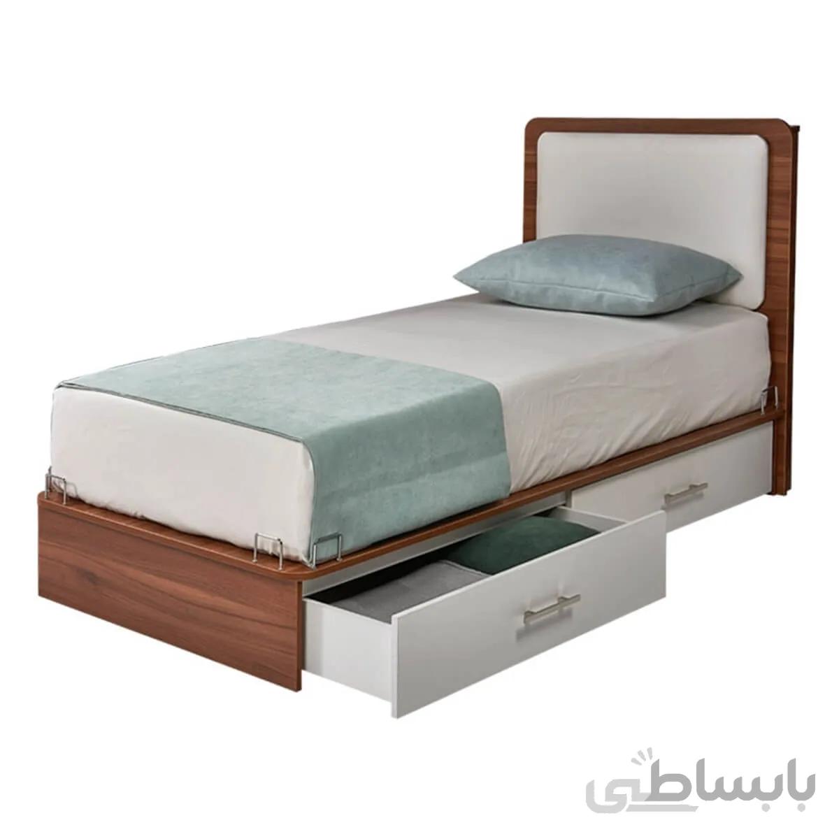 تخت یک نفره آمیتیس ۹۰ بدون چراغ خواب