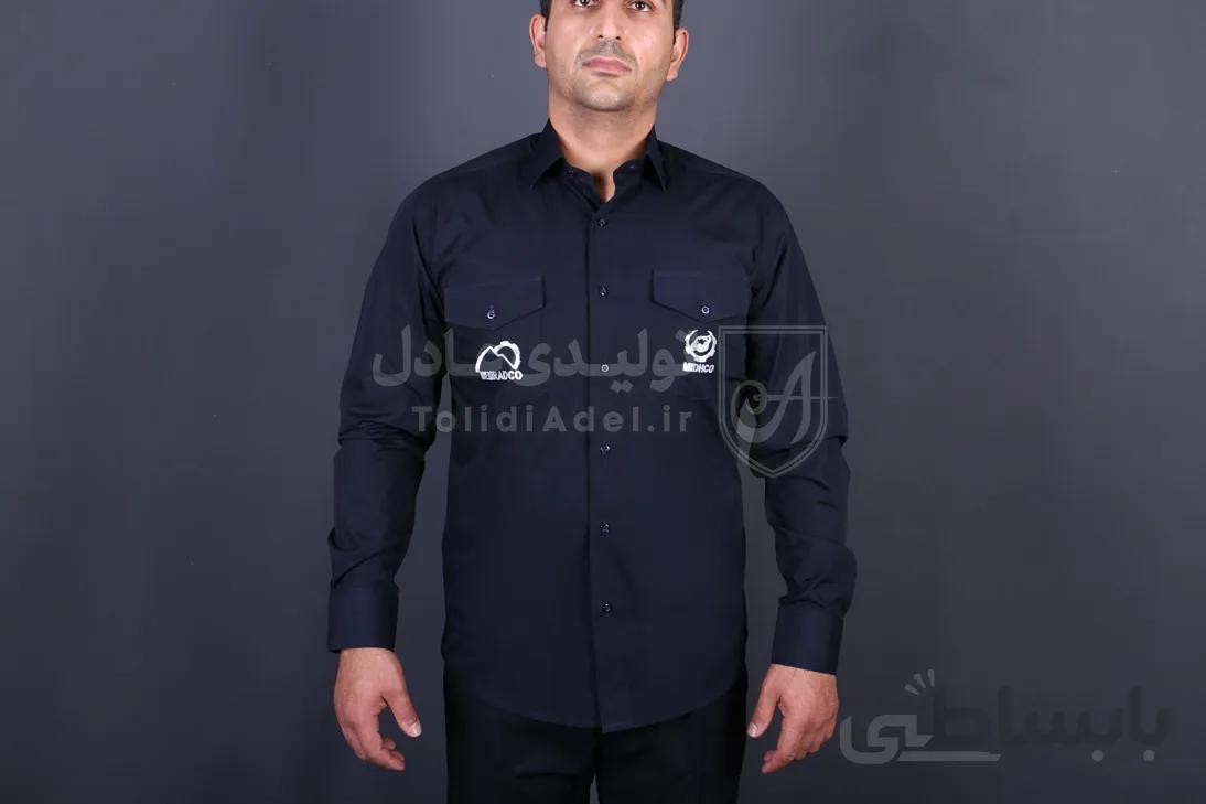 پیراهن تترون مهندسی دو جیب در جیب دوخت صنعتی AP-403