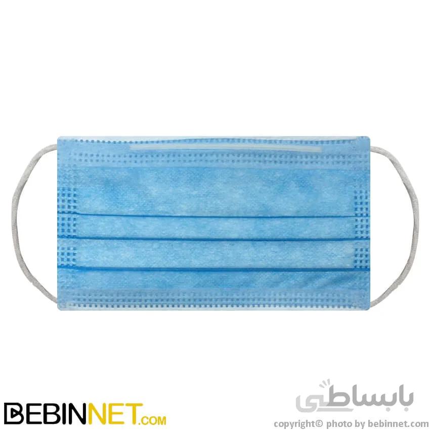 ماسک سه لایه آبی (۵۰ عددی) با یک لایه ملت بلون دیباسان