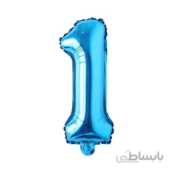 بادکنک فویلی عددی ساده آبی عدد ۱