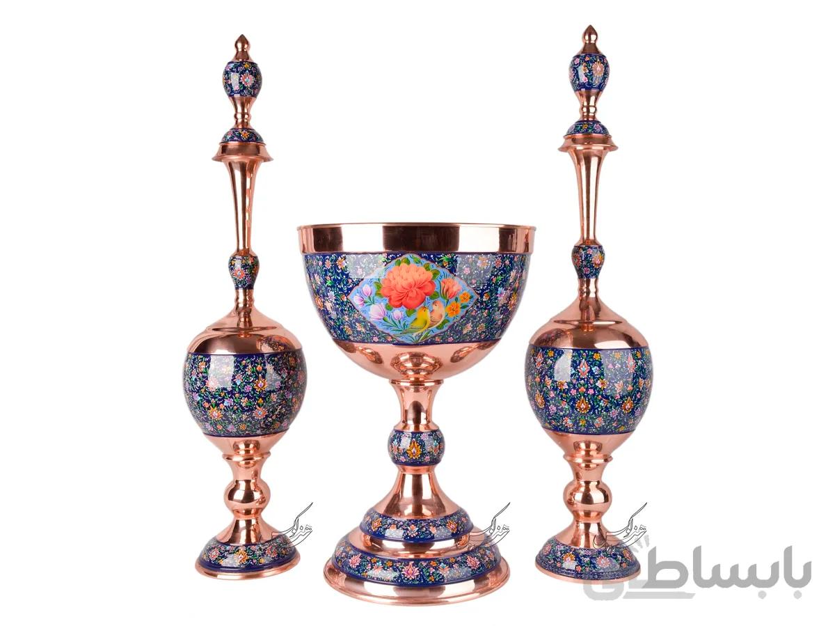 سرویس دکوری مس و مینا نقاشی سایز سوپر