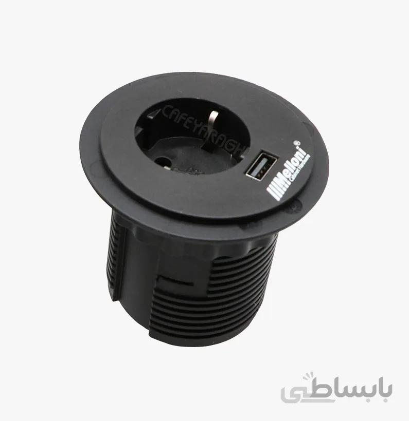 پریز توکار اداری ملونی مدل 10034 مشکی