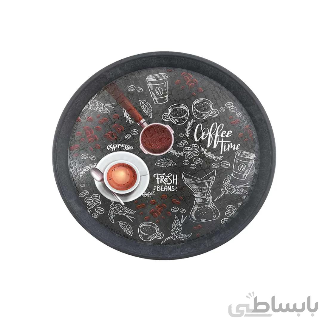 سینی گرد رایکا طرح coffe time