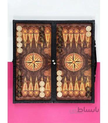 تخته نرد چرمی پوست ماری طرح قطب نما
