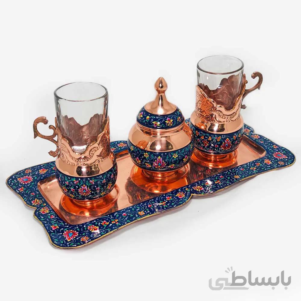 سرویس چایخوری مس و پرداز دو نفره ا قیمت به شرط خرید تیمی