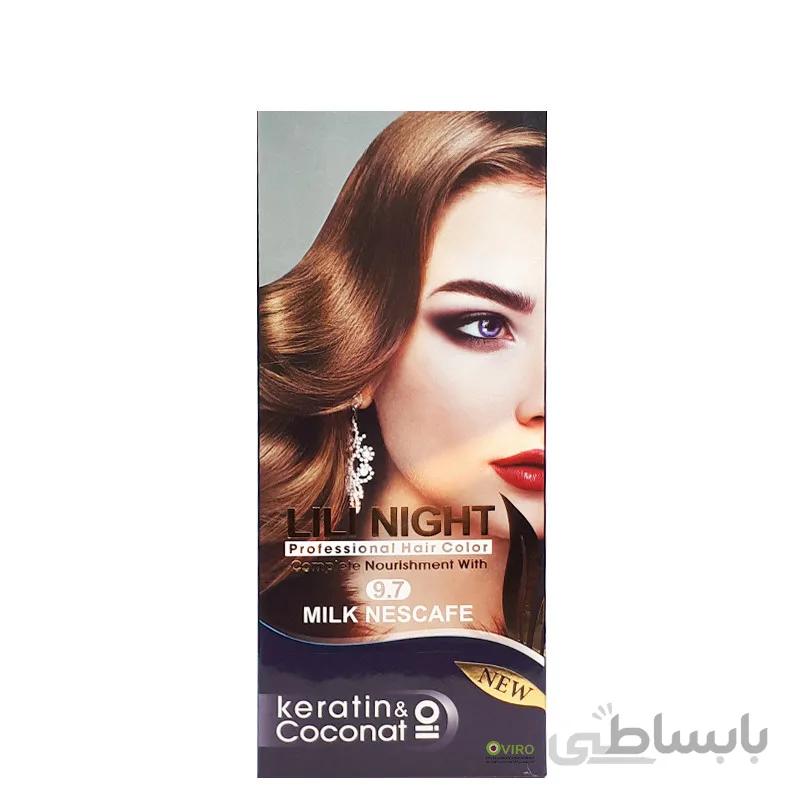 کیت رنگ مو لیلی نایت شماره 9.7 شیر نسکافه