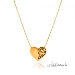 گردنبند طلا زنانه طرح قلب دو رو کد CN348