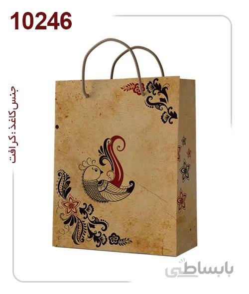 ساکدستی فانتزی طرح پرنده با کاغذ کرافت کد10246
