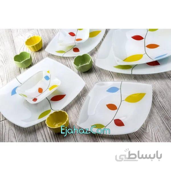 سرویس غذاخوری 25 پارچه ظروف شیشه ای طرح رویا آرکوفام
