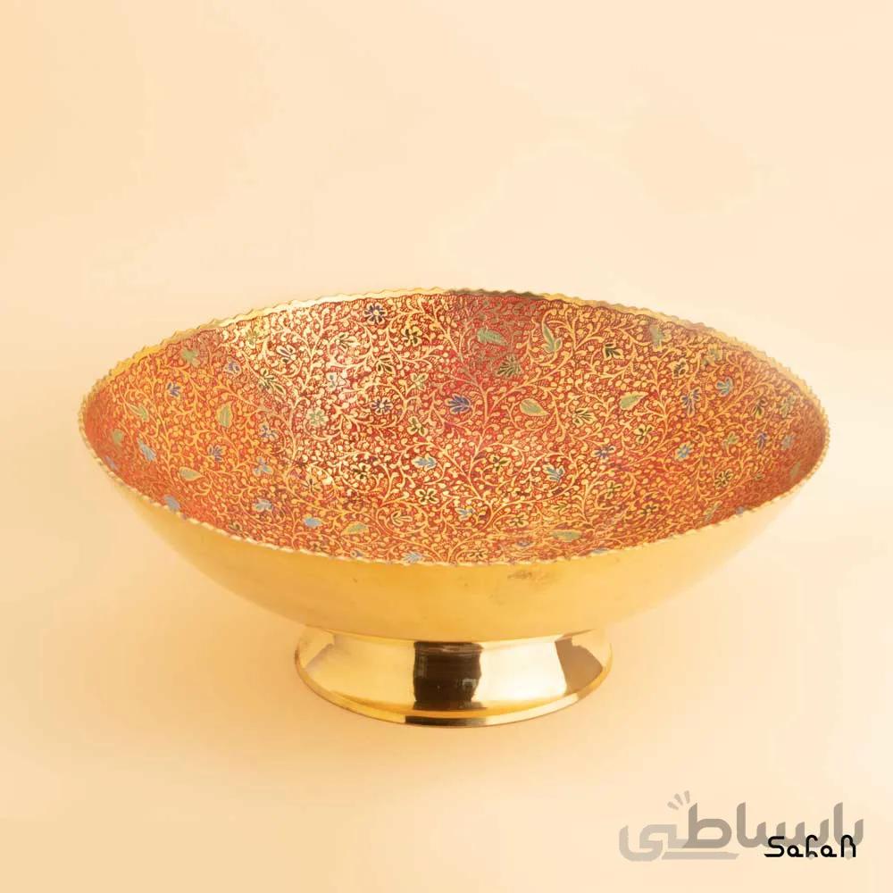 میوه خوری برنجی میناکاری پایه کوتاه مدل آگرا
