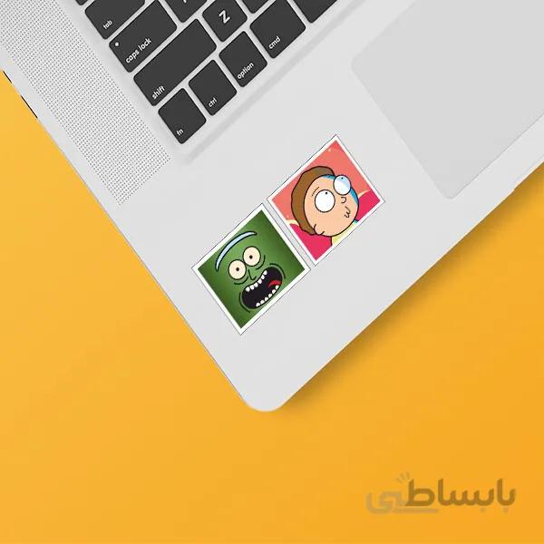 استیکر لپ تاپ مجموعه دو عددی طرح Rick&Morty کد ۰۴