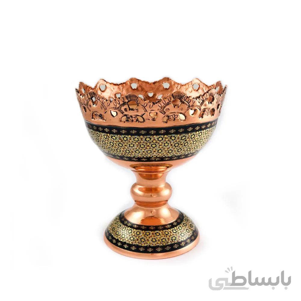 آجیل خوری مس و خاتم 13 سانت