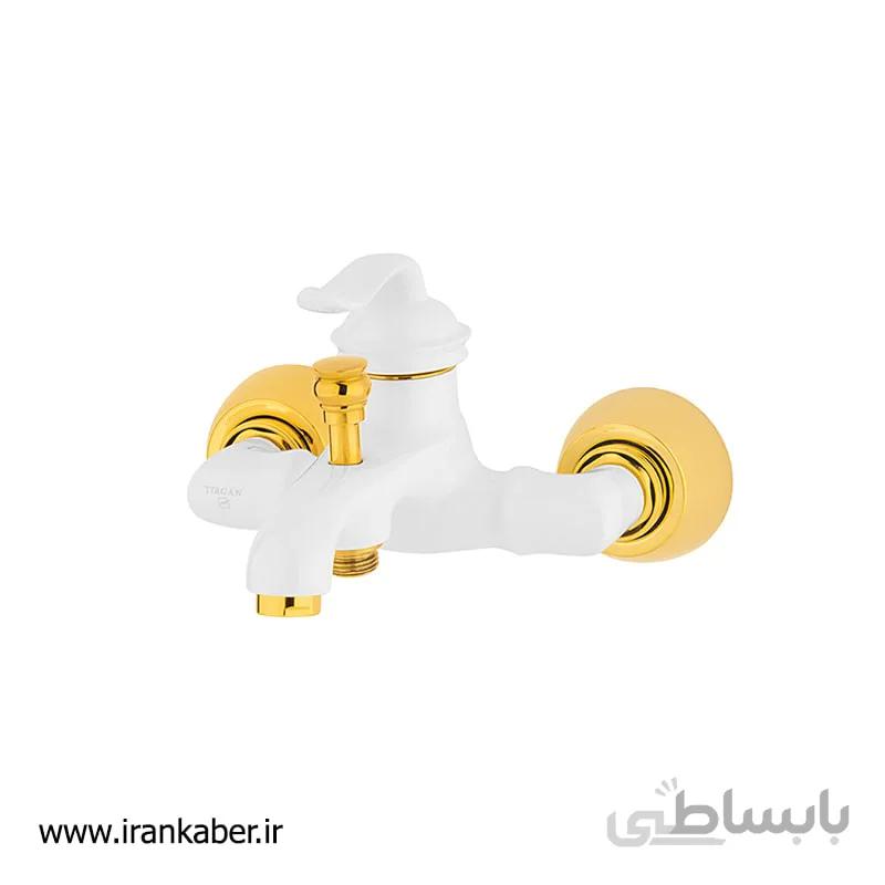 شیر دوش سفید طلایی مدل رادمان برند تیرگان