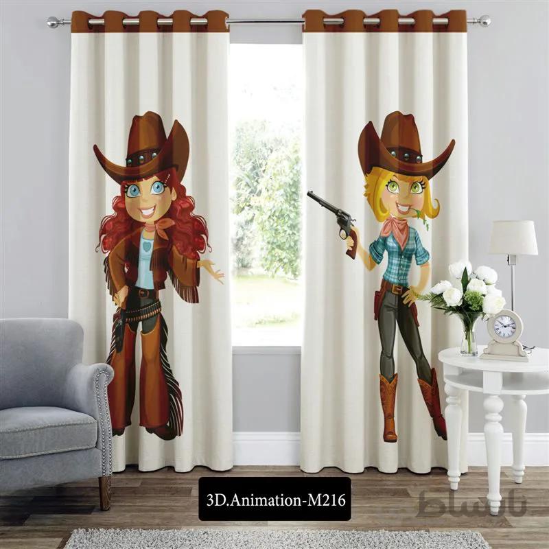 پرده پانچی کد 3d-animation-M216 طرح انیمیشن دختران تفنگدار