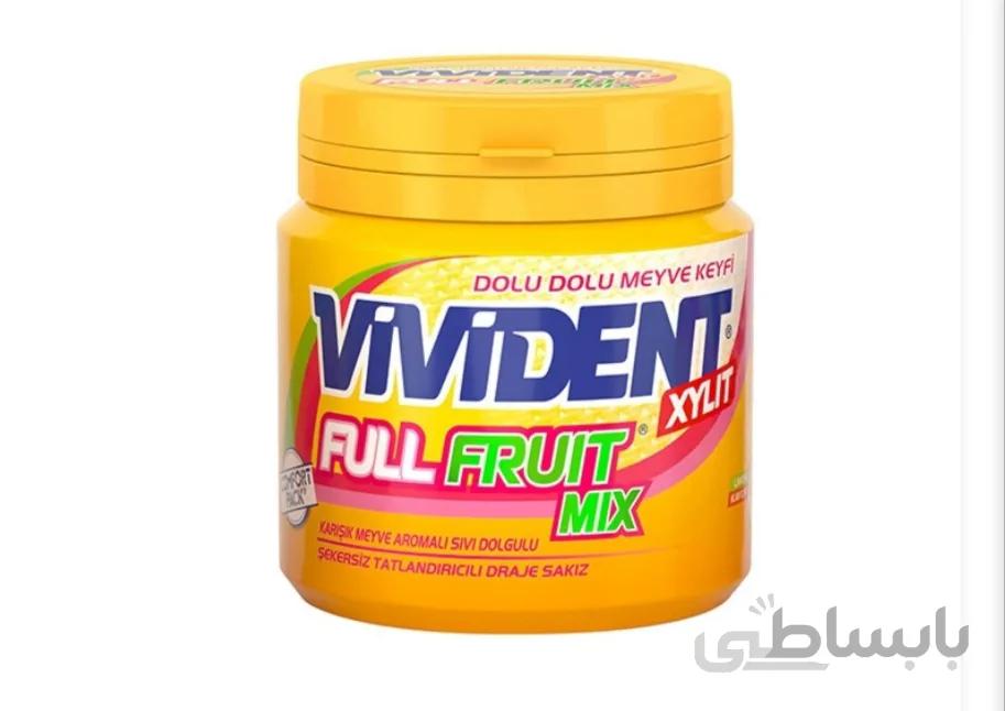 آدامس دراژه بشکه ای ویویدنت با طعم توت فرنگی مدل Full Fruit