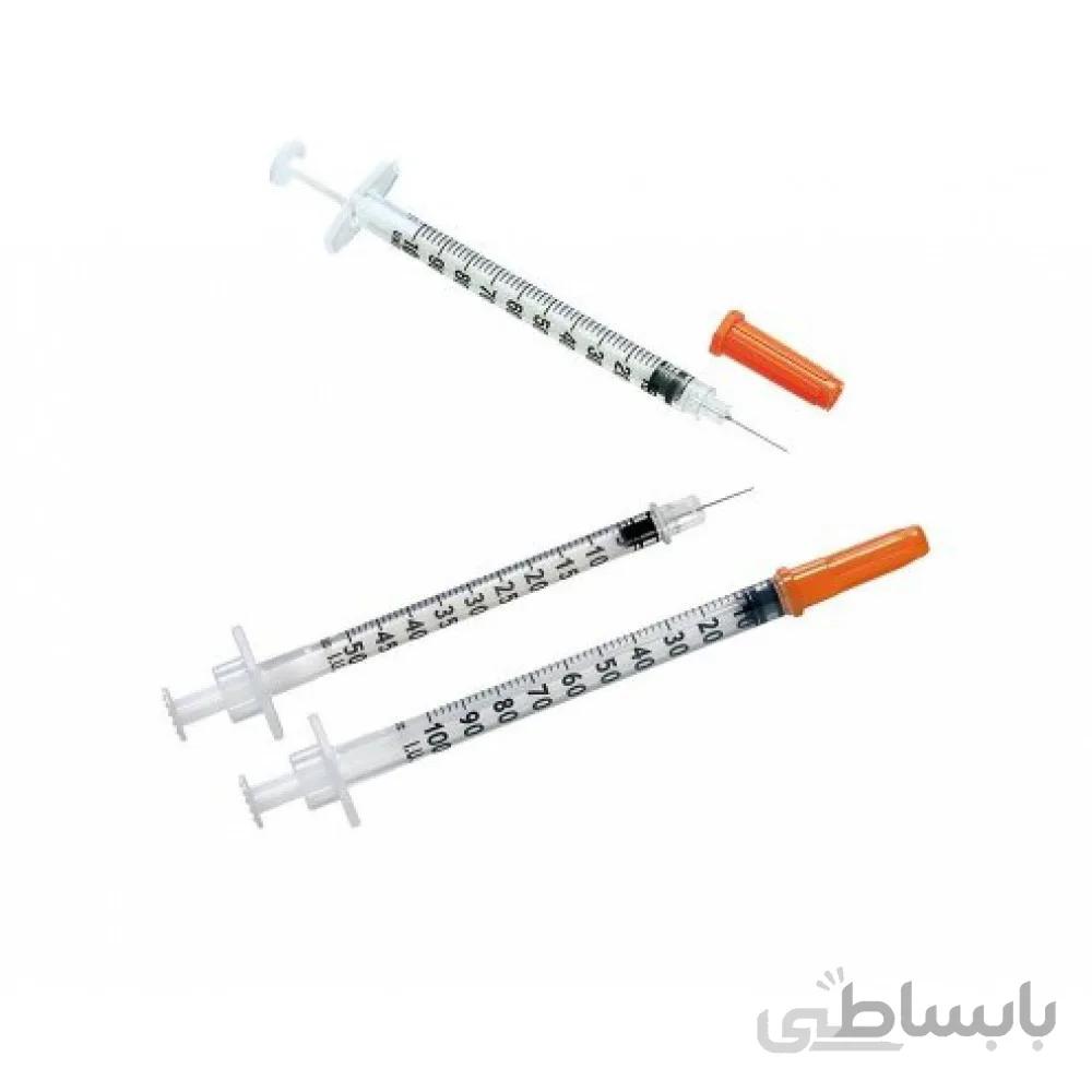 سرنگ انسولين یکپاچه آوا نیدل ثابت 1 سی سی