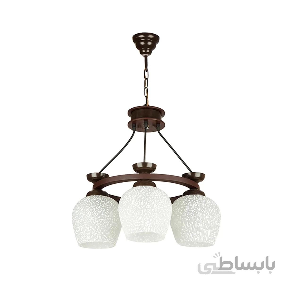 لوستر چوبی ۳ شعله چشمه نور مدل G576/3BR
