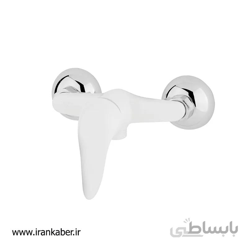 شیر توالت سفید کروم مدل هیراد برند تیرگان