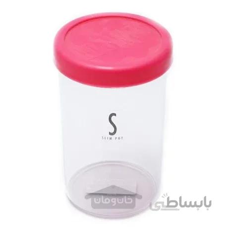 ظرف پلاستیکی درب دار باریک رنگ صورتی (ساخت ‌ژاپن)
