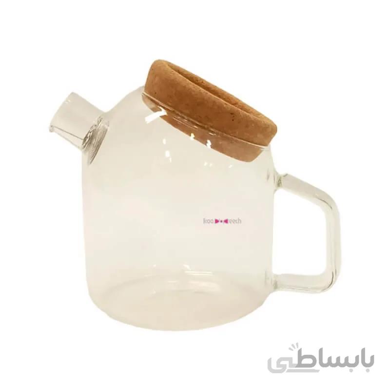 قوری پیرکس درب دکمه ای