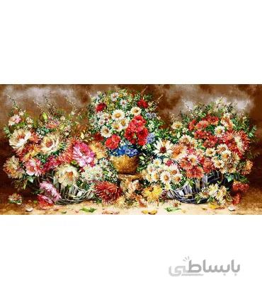نخ و نقشه تابلو فرش گل کد 105