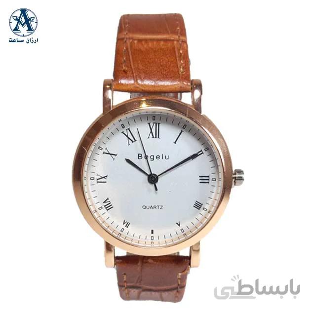 ساعت مچی مردانه begelu قهوه ای کد 14008