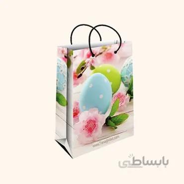 ساک متوسط کادویی طولی سایز 3 طرح تخم مرغ رنگی