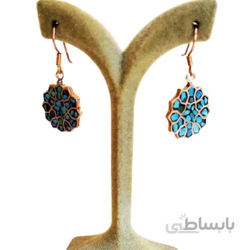 گوشواره مسی فیروزه کوب کد ZI-88