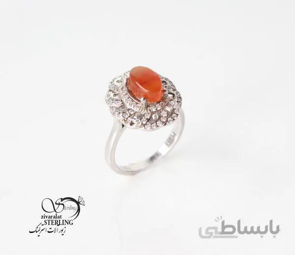 انگشتر عقیق زنانه طرح مجلسی